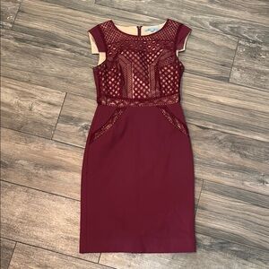 Antonio Melani Burgundy Lace Dress